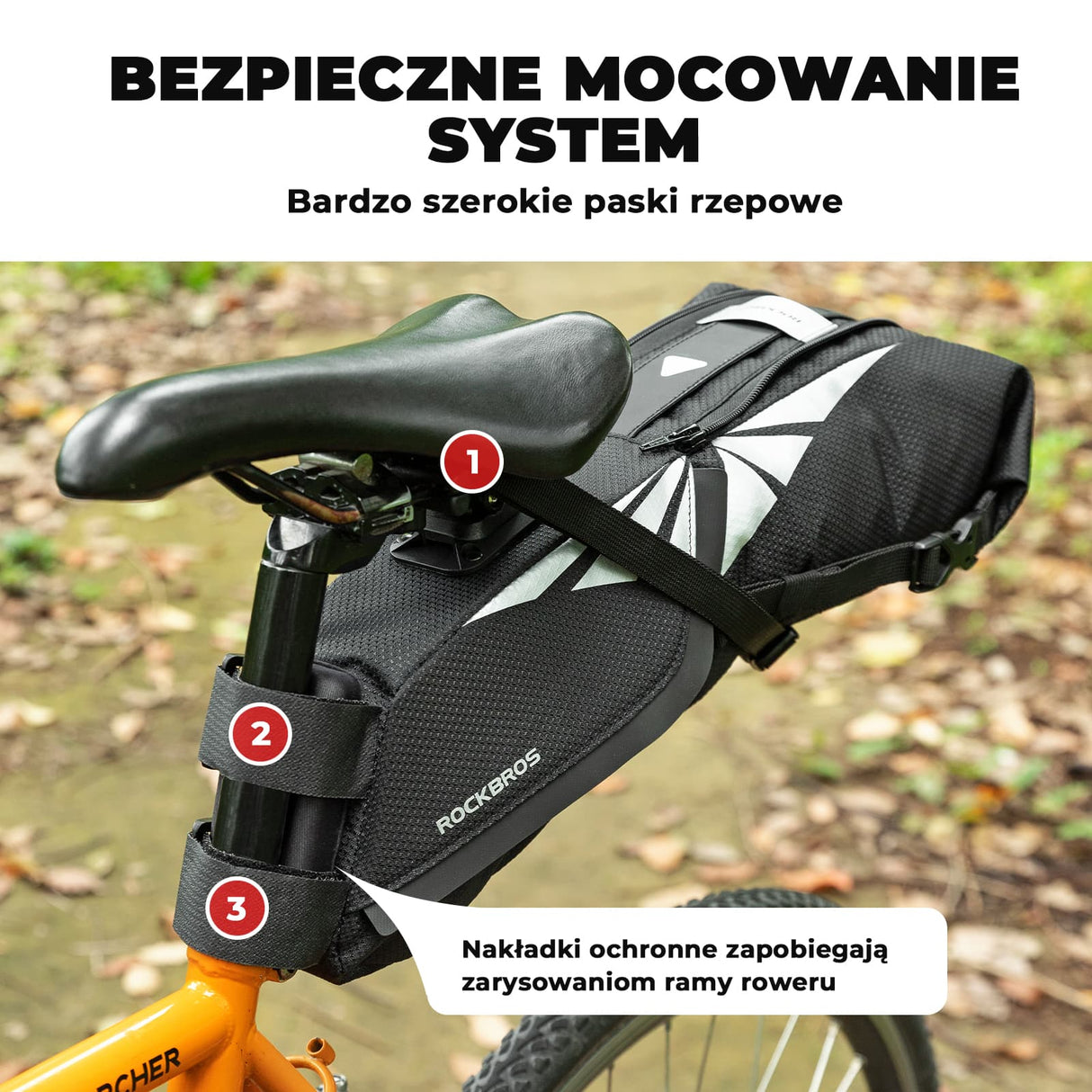 Torba Podsiodłowa Rowerowa Wodoszczelna, Pojemna i Bezpieczna 8 L