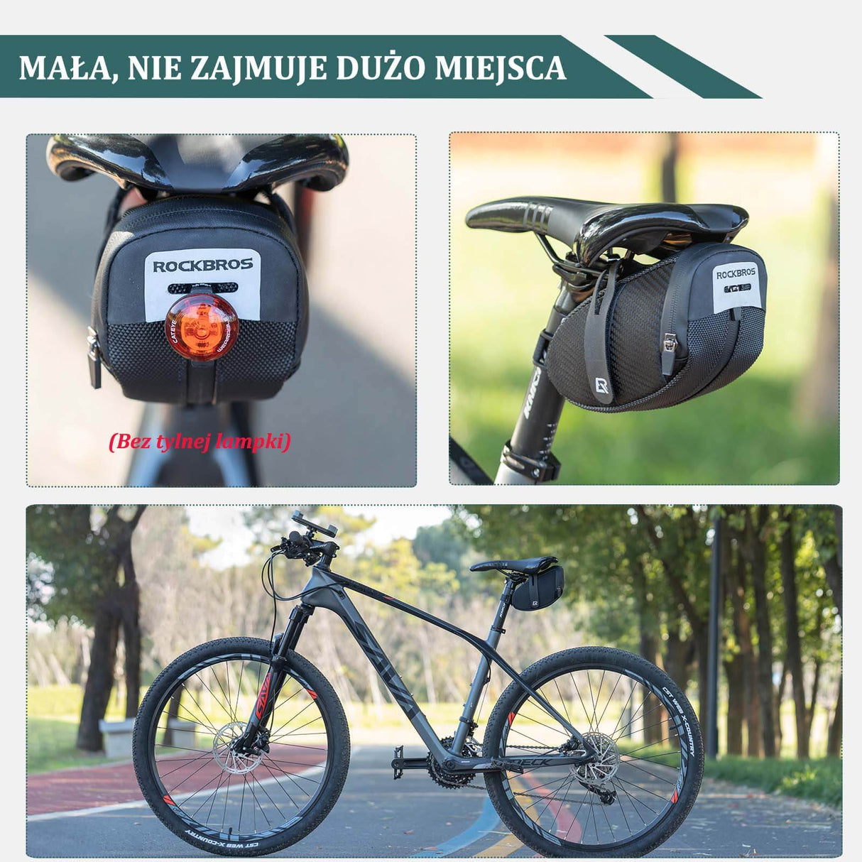 ROCKBROS Wodoodporna Torba Podsiodłowa na Siodełko Rowerowe 0.7L Torby podsiodłowe