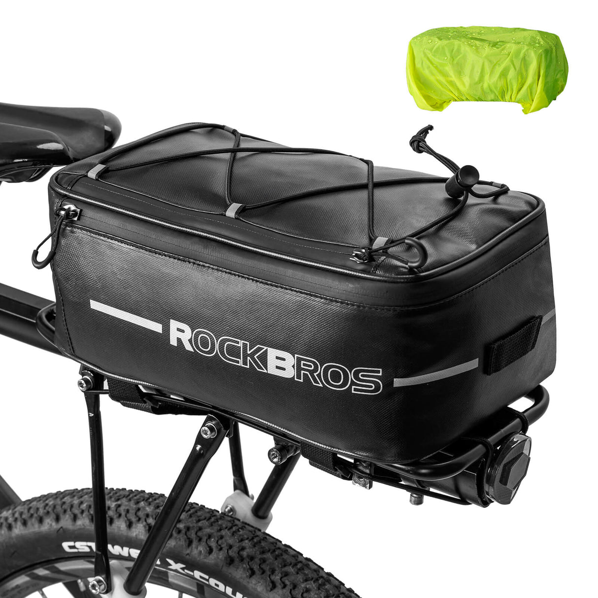 ROCKBROS Sakwa Rowerowa na Bagażnik z Pokrowcem i Odblaskami Torby na bagażnik4L