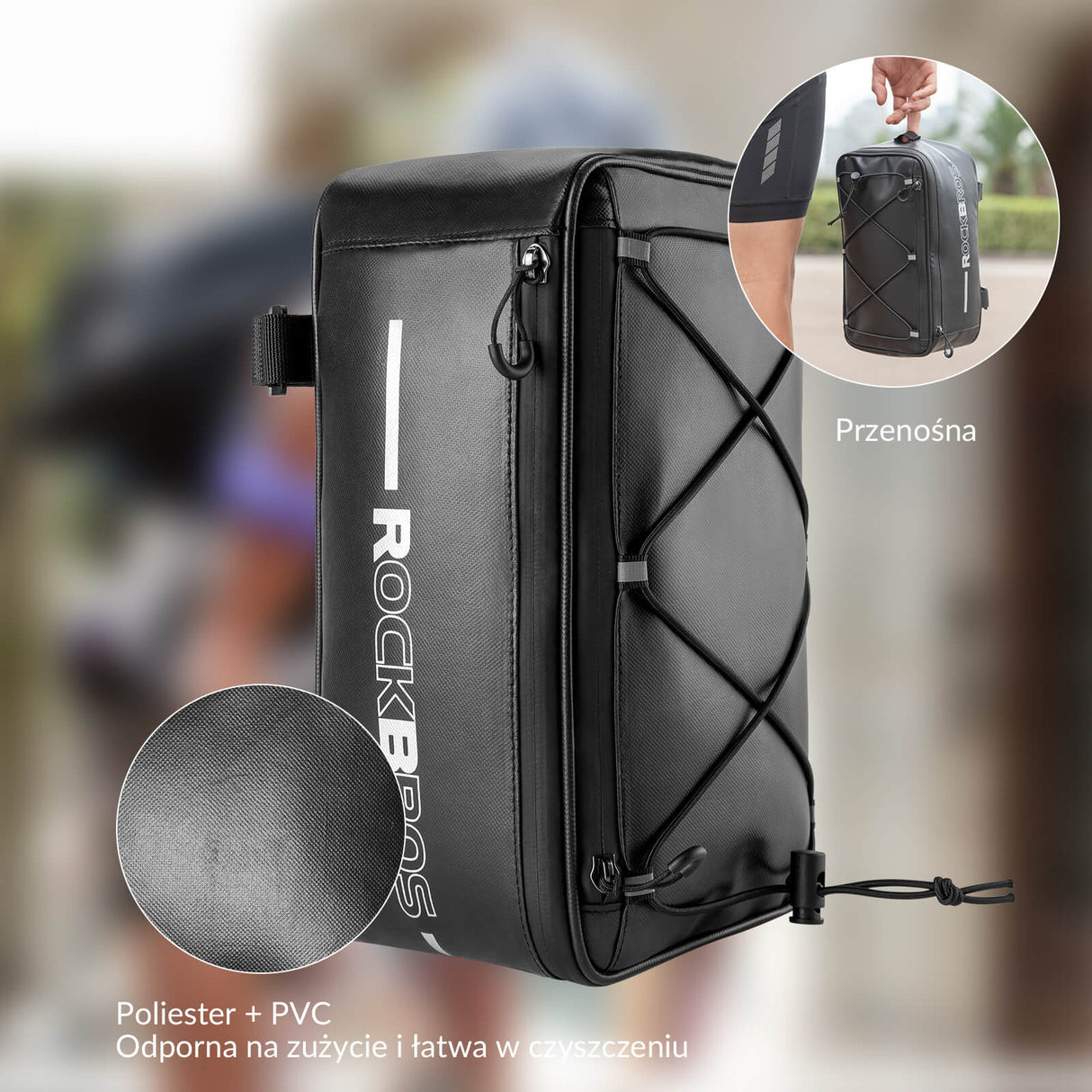 ROCKBROS Sakwa Rowerowa na Bagażnik z Pokrowcem i Odblaskami Torby na bagażnik