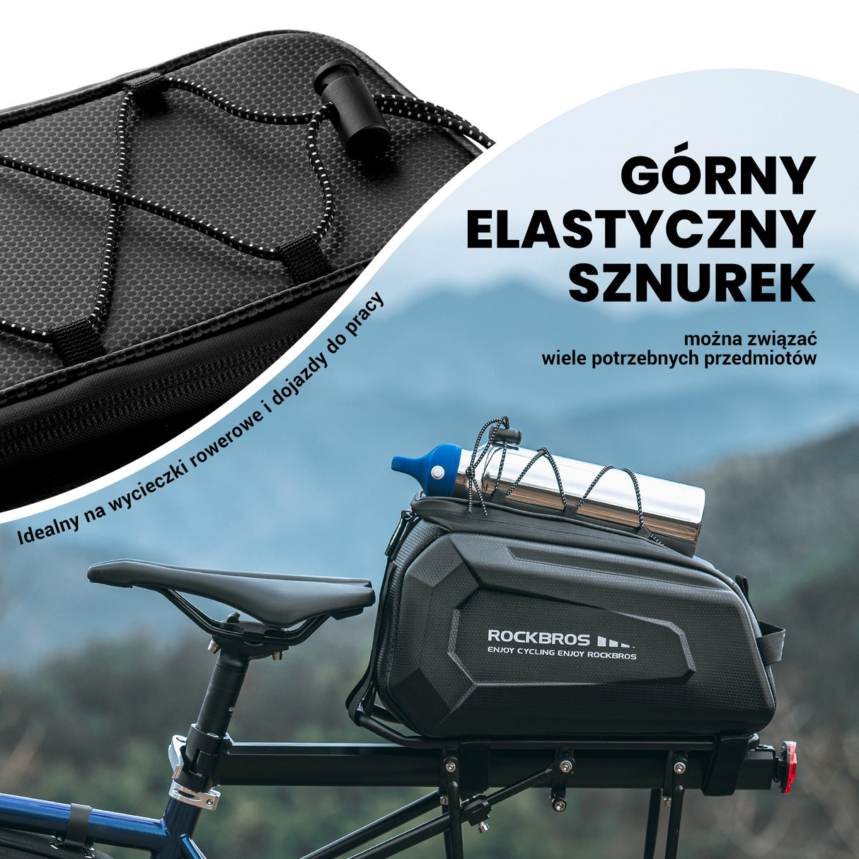 ROCKBROS Torba na Bagażnik Wodoodporna Niełatwa do Odkształcenia 9L-A26 Torby na bagażnik