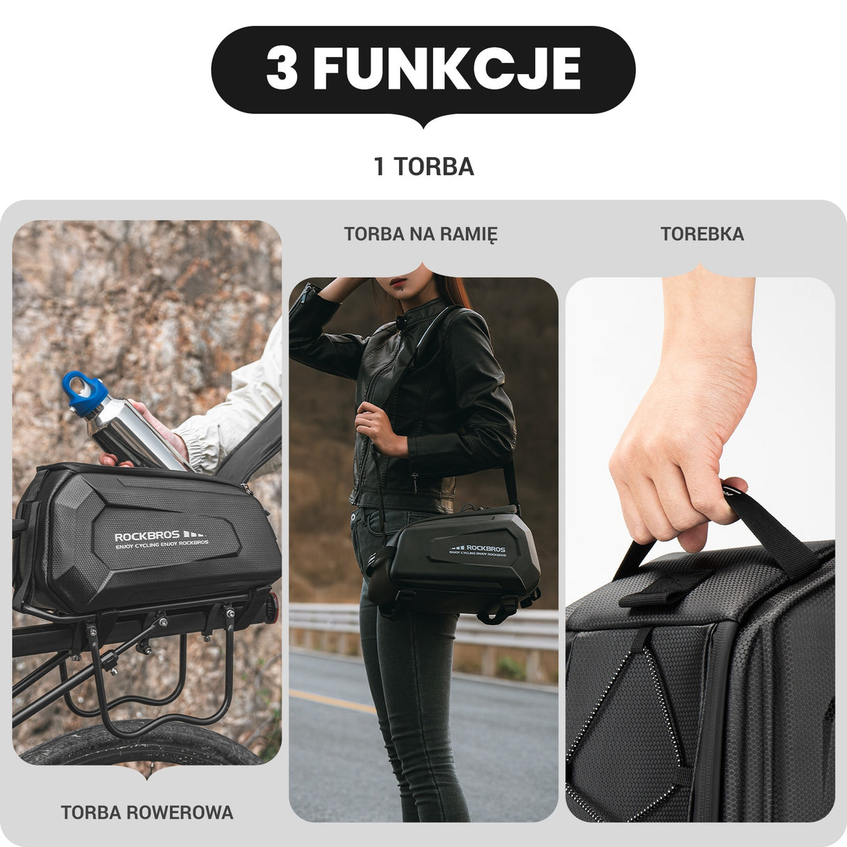 ROCKBROS Torba na Bagażnik Wodoodporna Niełatwa do Odkształcenia 9L-A26 Torby na bagażnik