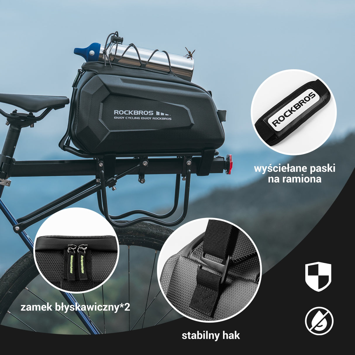 ROCKBROS Torba na Bagażnik Wodoodporna Niełatwa do Odkształcenia 9L-A26 Torby na bagażnik