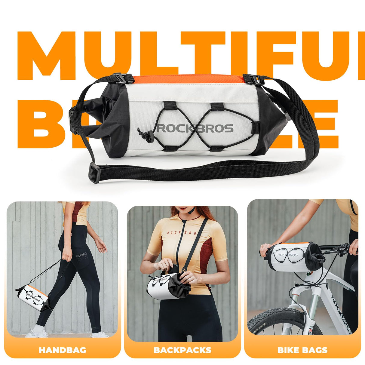 ROCKBROS Torba Rowerowa na Kierownicę z Paskiem na Ramię, do Rowerów MTB, Szosowych i Elektrycznych-W002 Torby na kierownicę