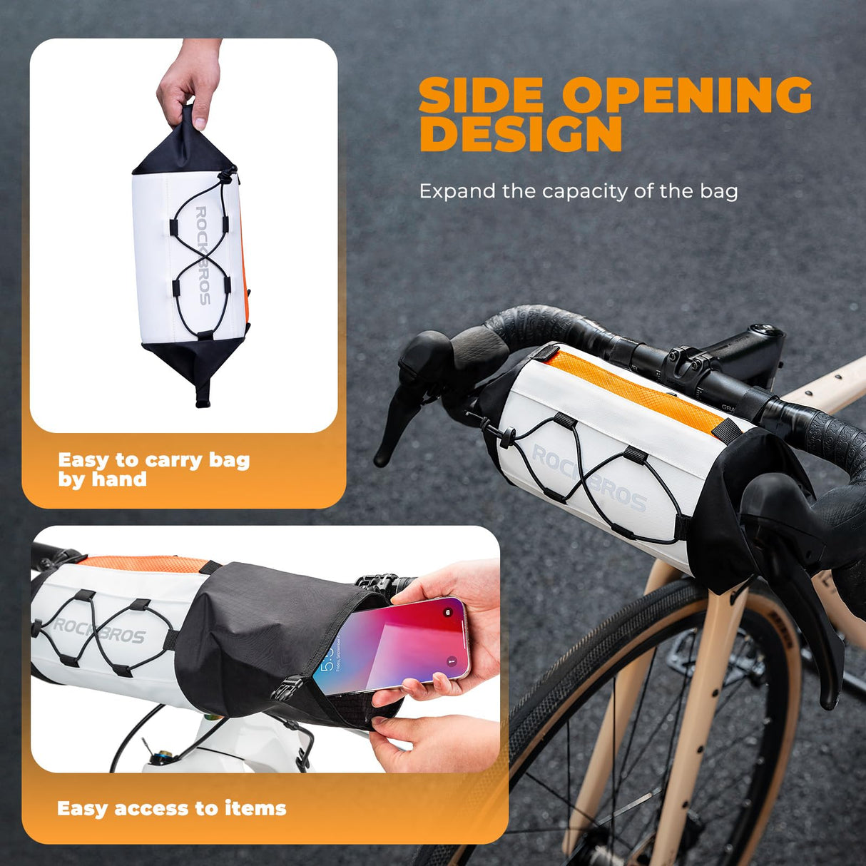 ROCKBROS Torba Rowerowa na Kierownicę z Paskiem na Ramię, do Rowerów MTB, Szosowych i Elektrycznych-W002 Torby na kierownicę