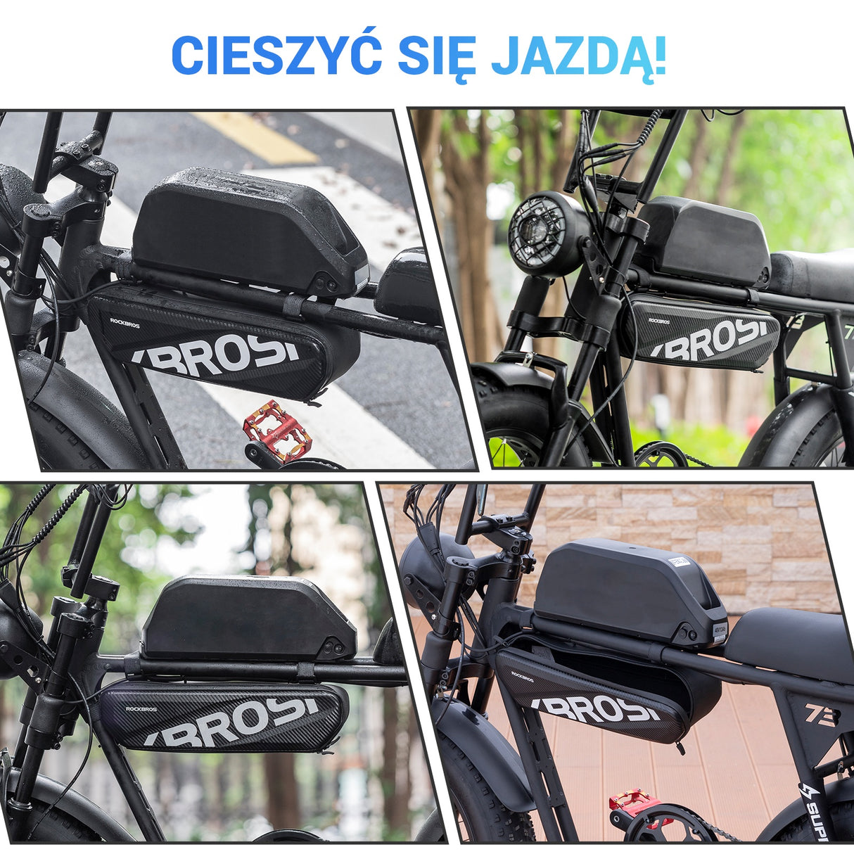 ROCKBROS Torby na Ramę Górną Z Twardą Skorupą Duża Pojemność 4.5 L,Dostępne Tylko dla SUPER73 Torby na ramę