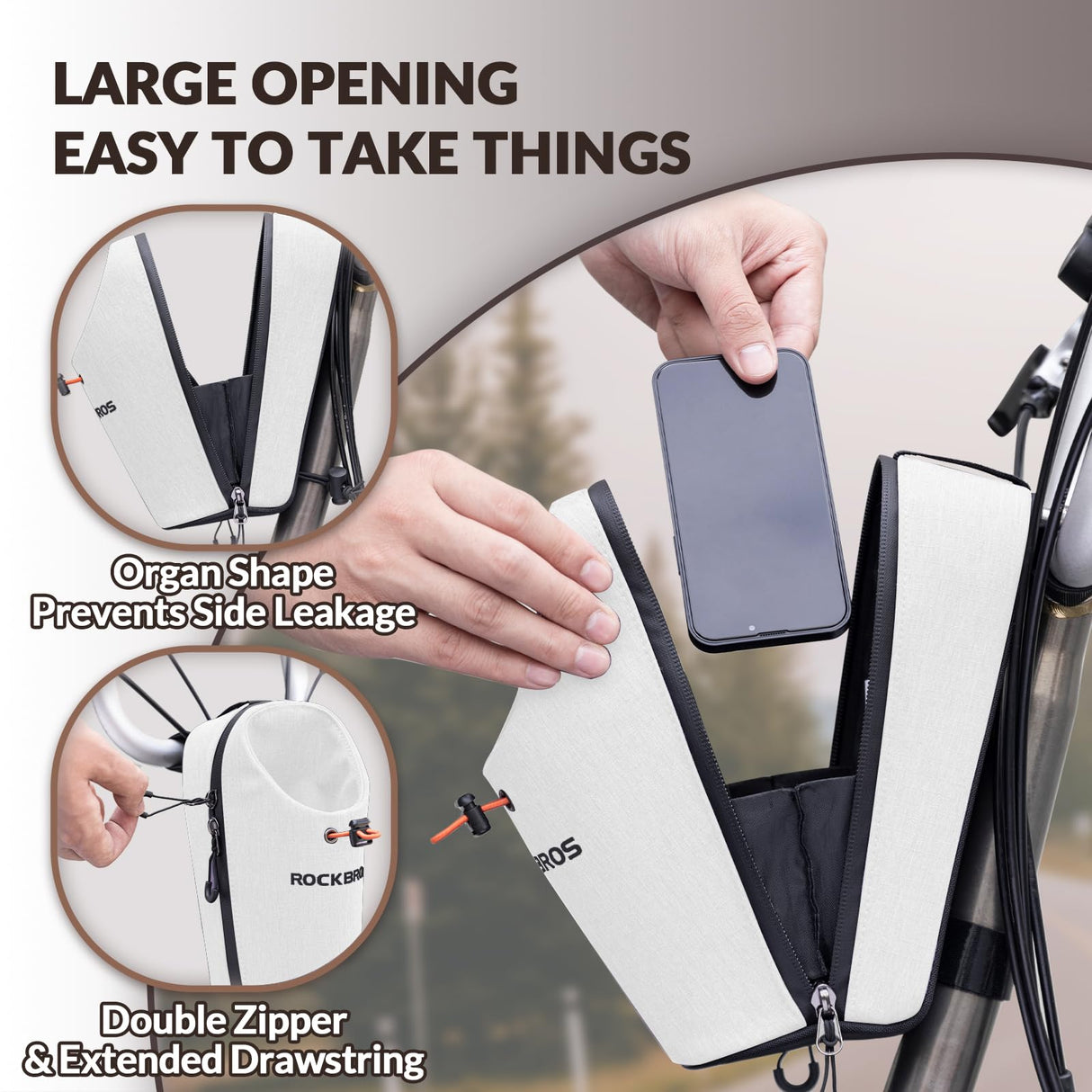 ROCKBROS Torba na Bidon na Kierownicę Rowerową Sztywna 1,5L-P002 Torby na kierownicę