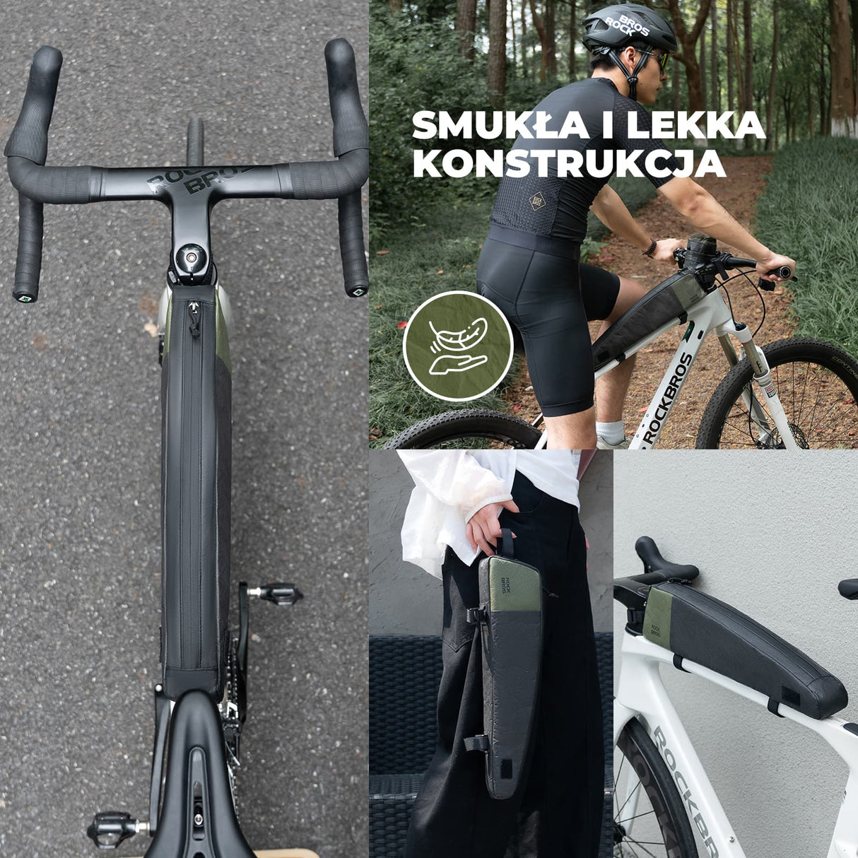 ROCKBROS Ekologiczna Torby na ramę Wydłużona 0,9 L-DB005 Torby na ramę