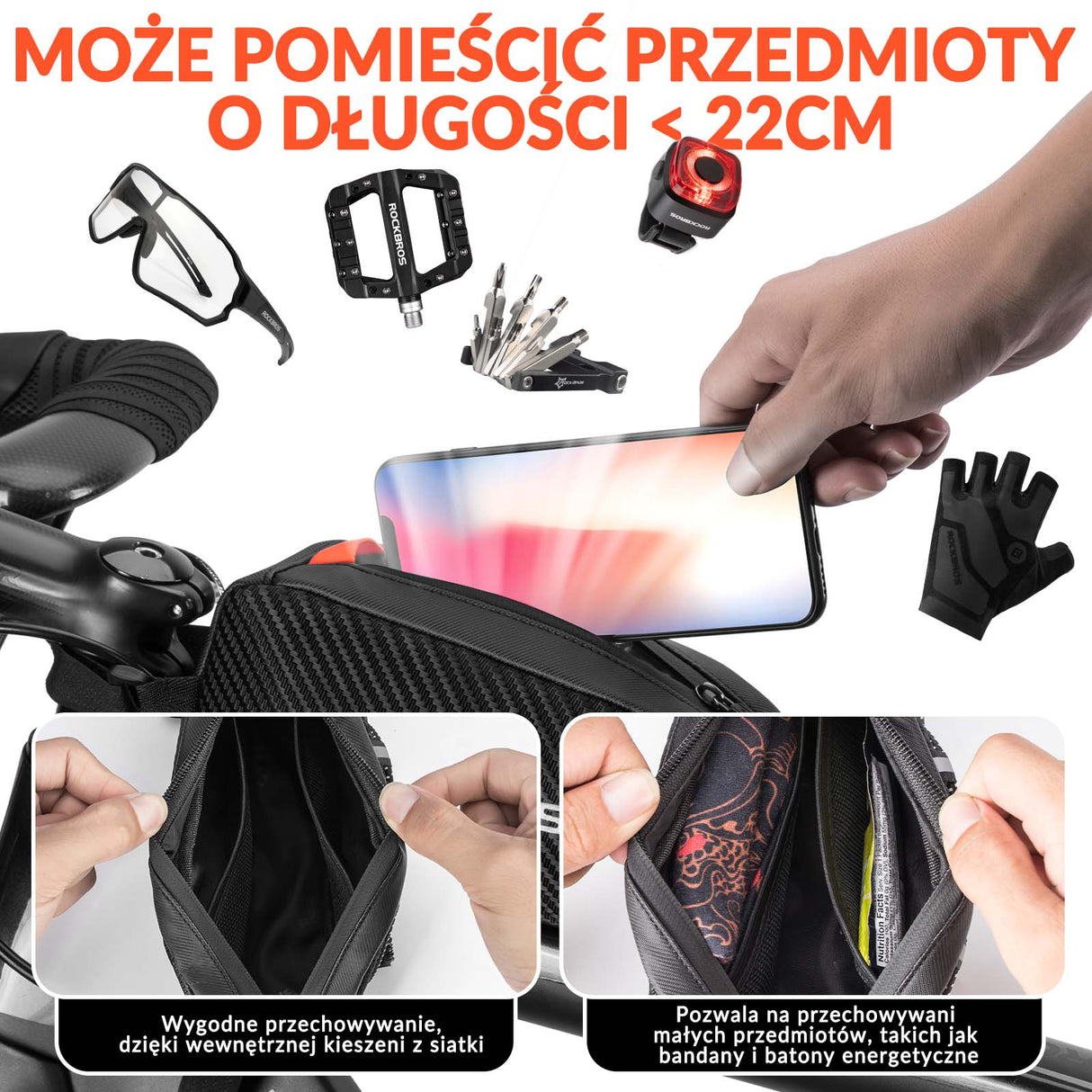 ROCKBROS Torba na Ramę Rowerowa Wodoodporność1 L Torby na ramę