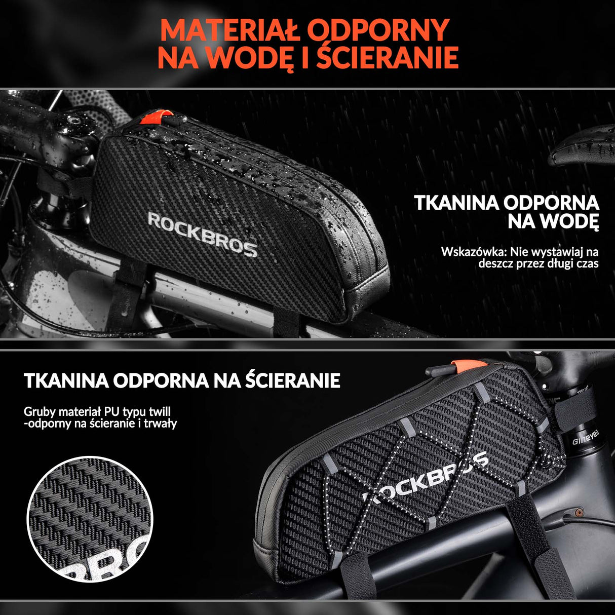 ROCKBROS Torba na Ramę Rowerowa Wodoodporność1 L Torby na ramę