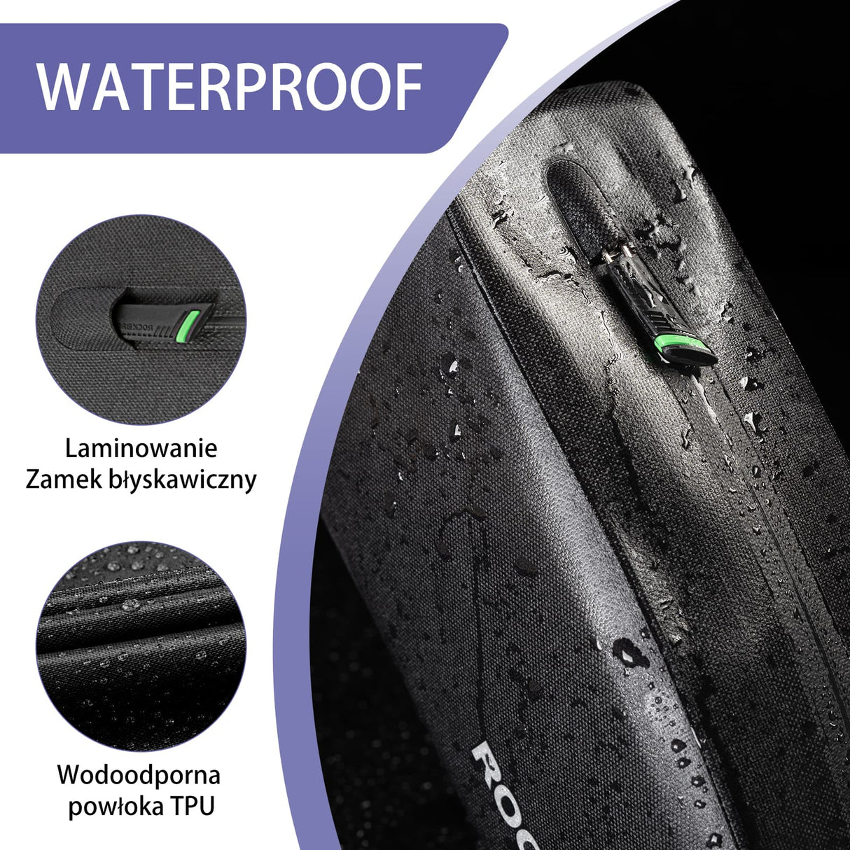 ROCKBROS Torba Rowerowa na Ramę Wodoodporna I Pyłoszczelna Czarna 1L/1.6L Torby na ramę