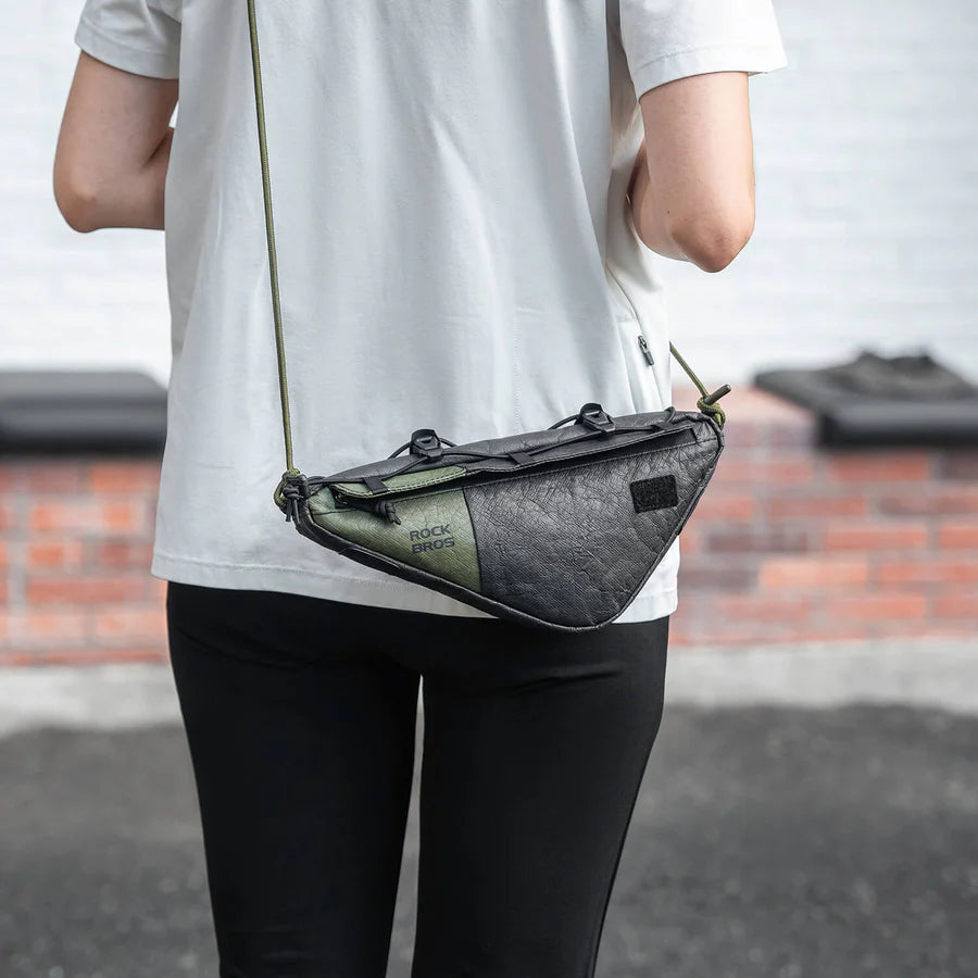 ROCKBROS Ekologiczna Torba na ramę 2 w 1 z Paskiem na Ramię 0,7L - DB003 Torby na ramę