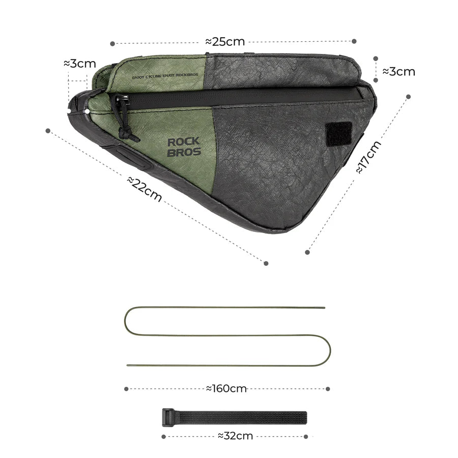 ROCKBROS Ekologiczna Torba na ramę 2 w 1 z Paskiem na Ramię 0,7L - DB003 Torby na ramę