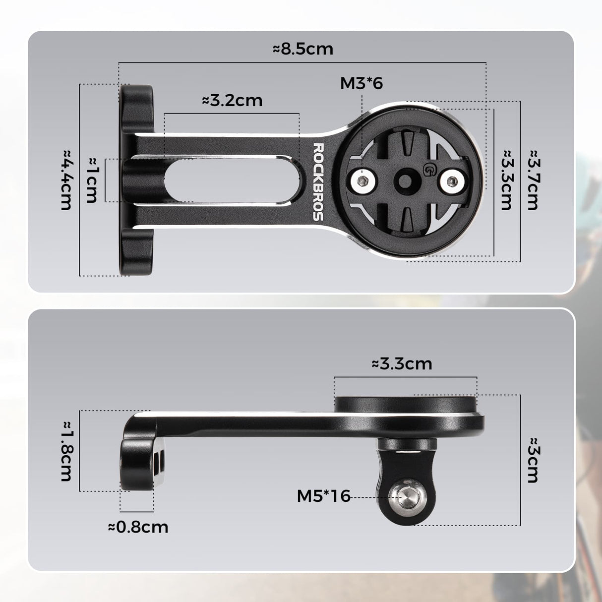 ROCKBROS Uchwyty Na Licznik Kompatybilny z Garmin, Bryton, Wahoo-FK-305 Uchwyt na komputer rowerowy