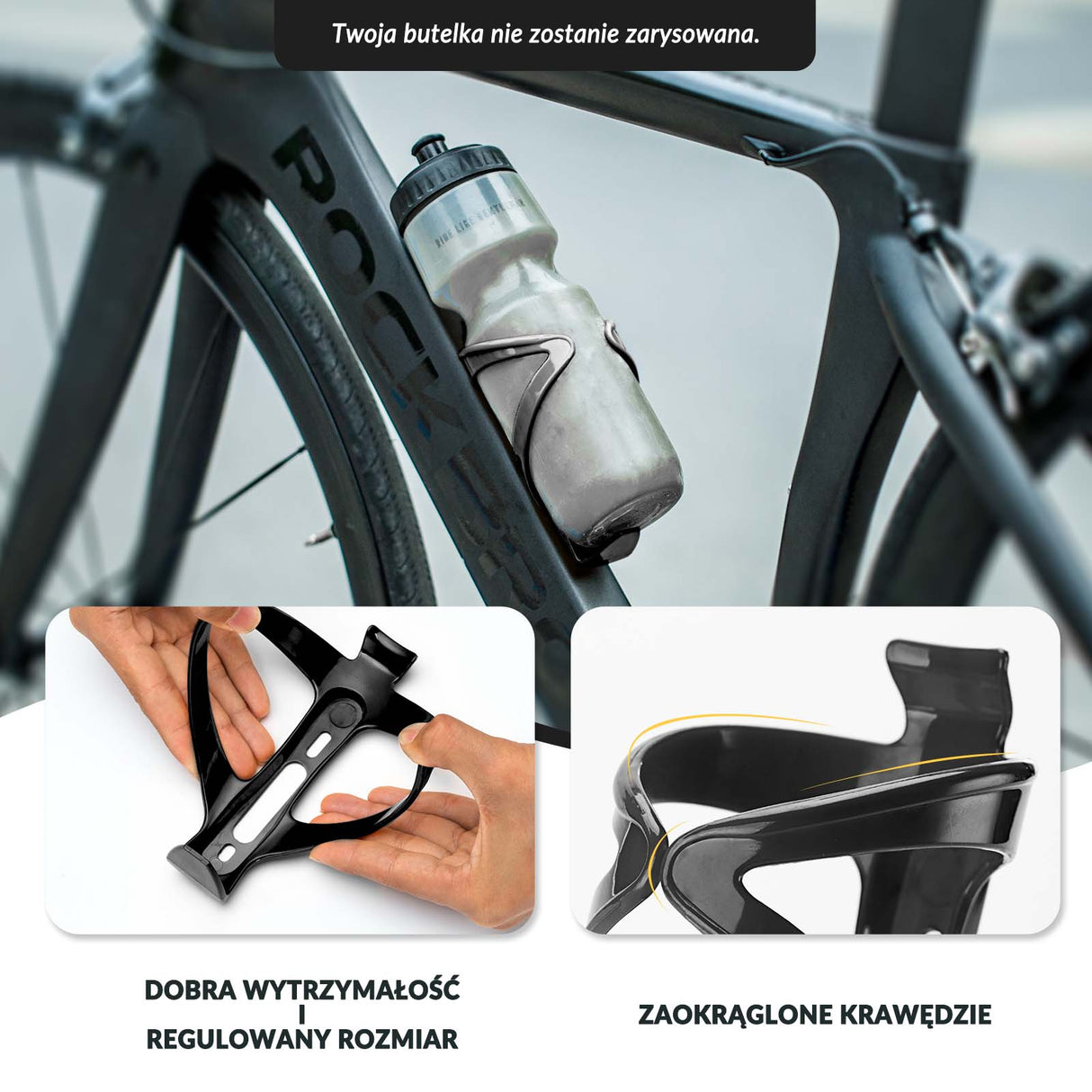 ROCKBROS czarny uchwyt na butelkę rowerową