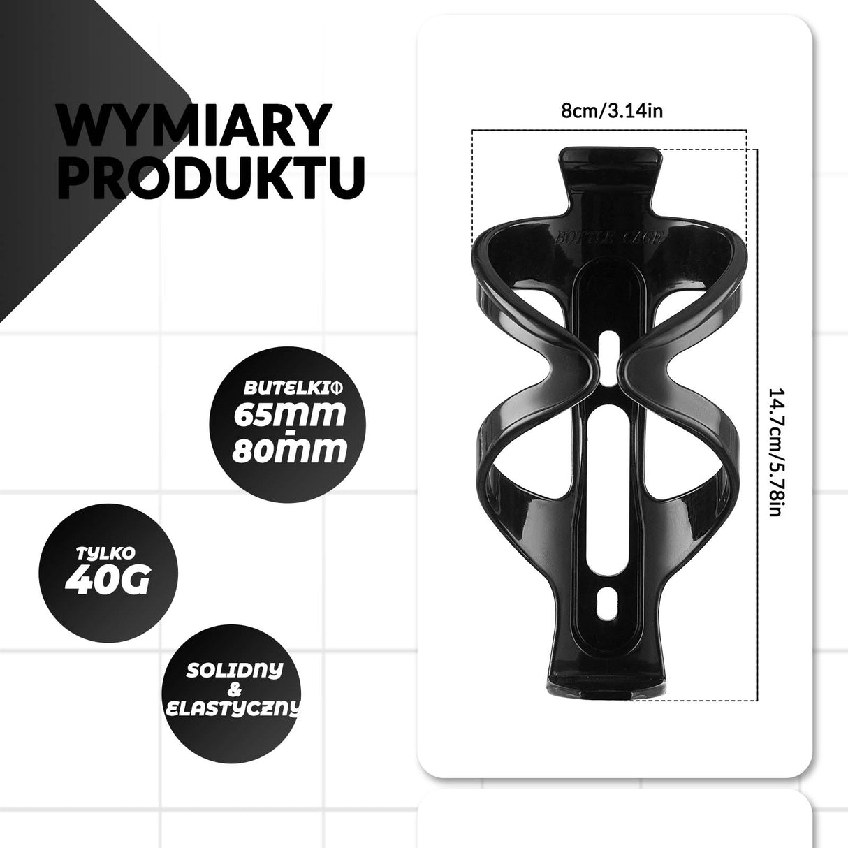 ROCKBROS czarny uchwyt na butelkę rowerową