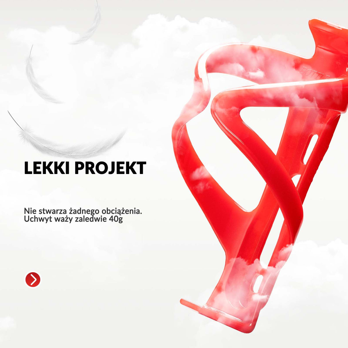 ROCKBROS Szkarłatny uchwyt na bidon rowerowy, 1 sztuka.