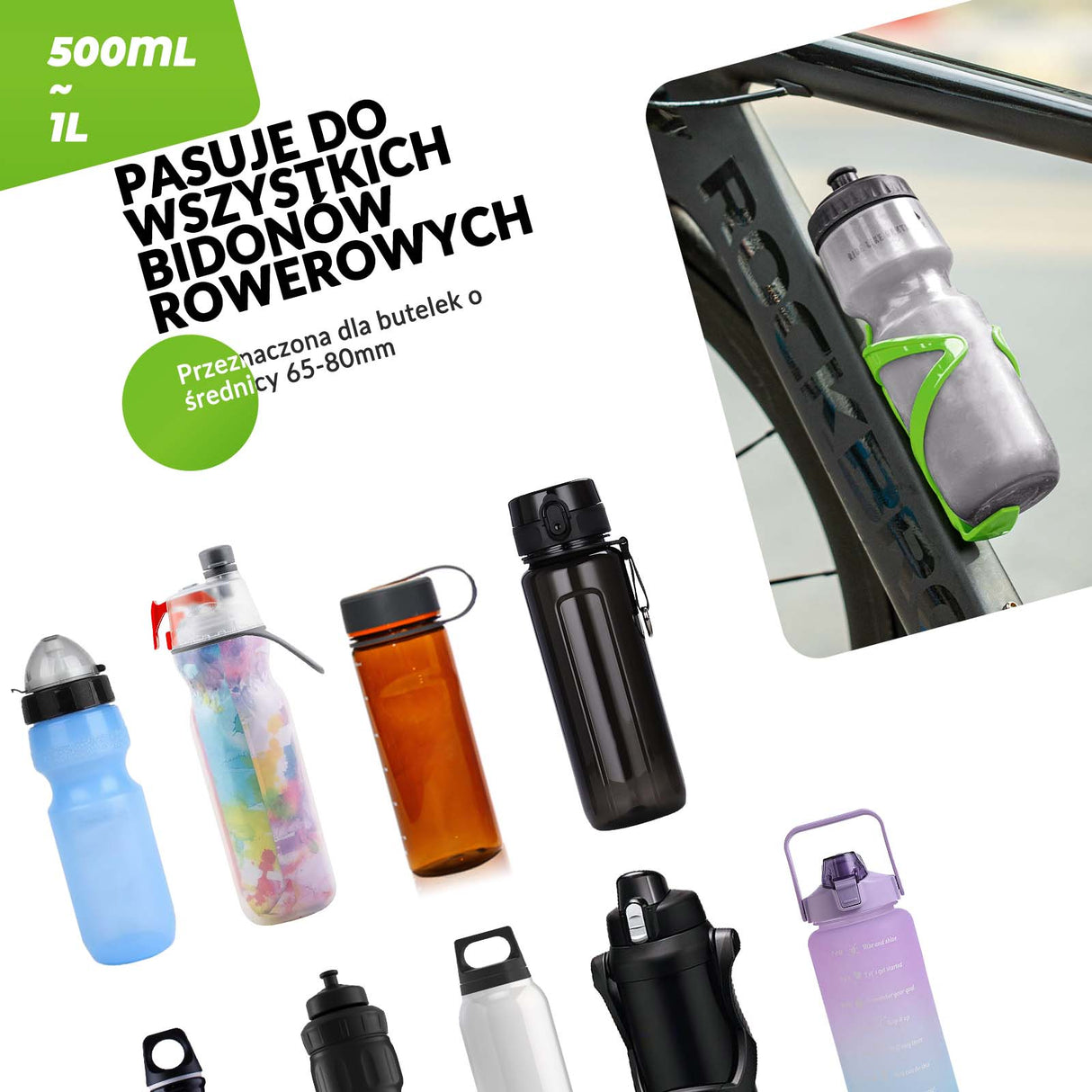 ROCKBROS ROCKBROS Uchwyt Rowerowy na Butelkę Bidon Koszyk Uniwersalny - Kolor do wyboru Uchwyty na bidon