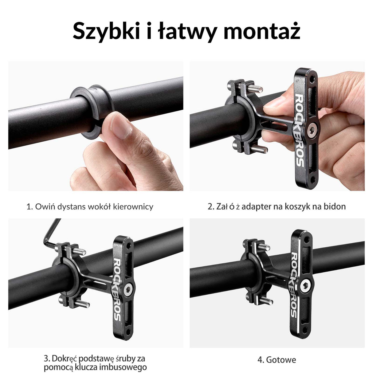 ROCKBROS ROCKBROS Uchwyt na Koszyk do Bidonu Podwójny Uniwersalny Regulowany Czarny Uchwyty na bidon