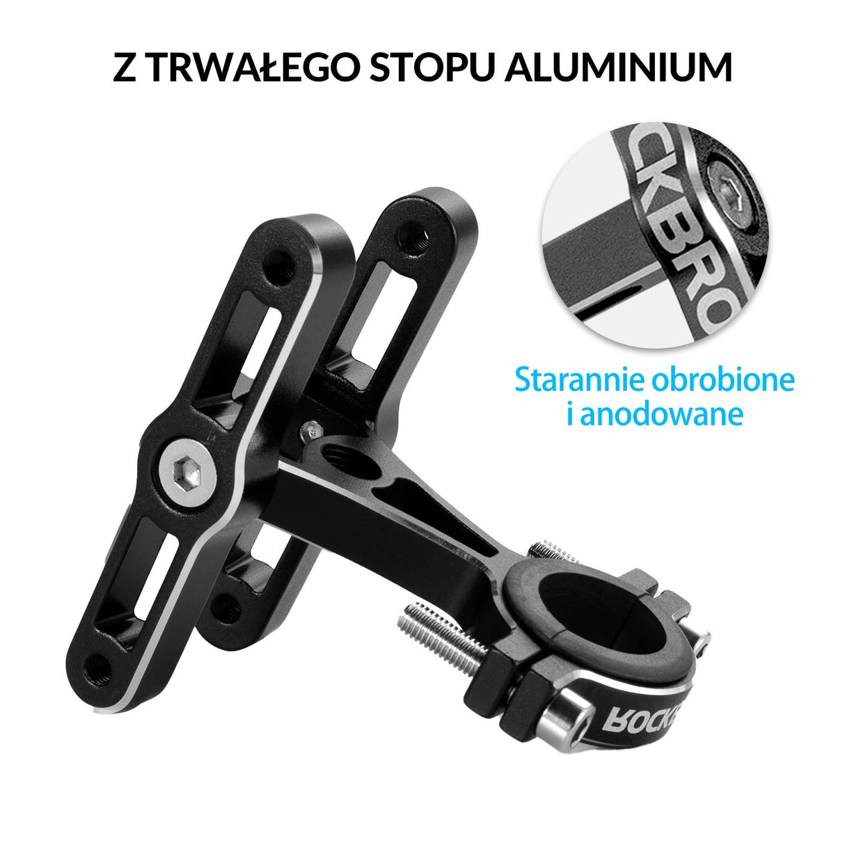 ROCKBROS ROCKBROS Uchwyt na Koszyk do Bidonu Podwójny Uniwersalny Regulowany Czarny Uchwyty na bidon