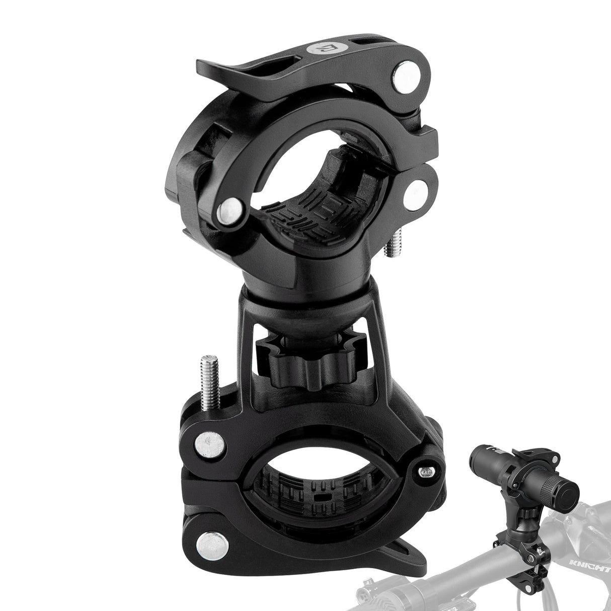 ROCKBROS Uchwyty na Lampkę Regulowany, Stabilny, Łatwy w Instalacji Uchwyty na lampkęCzarny