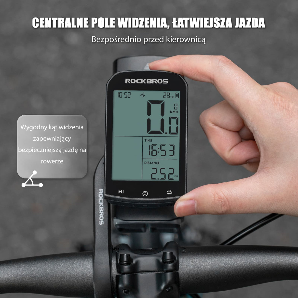 ROCKBROS Uchwyt na Licznik Rowerowy Kompatybilny z Garmin / Wahoo / Bryton-FK-301S Uchwyt na komputer rowerowy