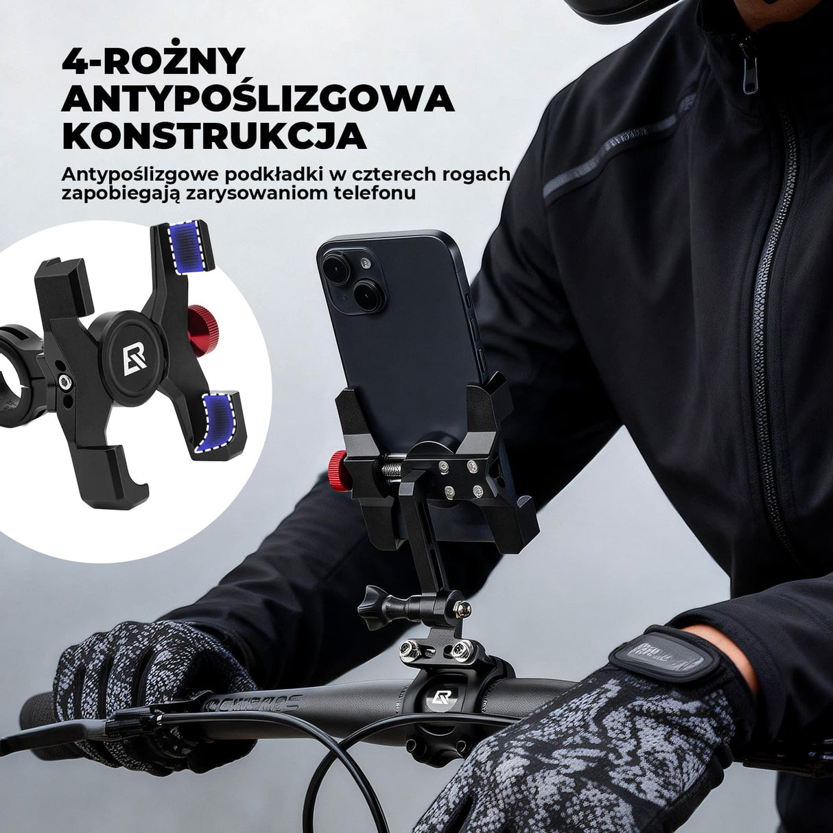 Aluminiowy Uchwyt Na Telefon z Różnymi Sposobami Mocowania