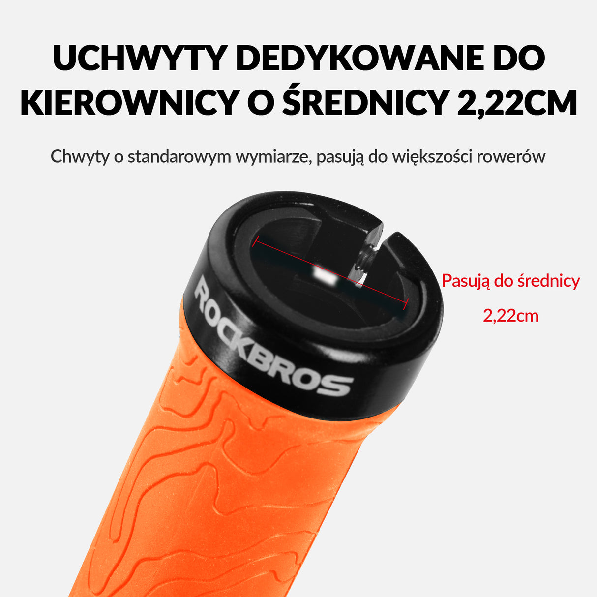 ROCKBROS Uniwersalne Chwyty Rowerowe Gripy 22mm - wiele kolorów do wyboru Pomarańczowy