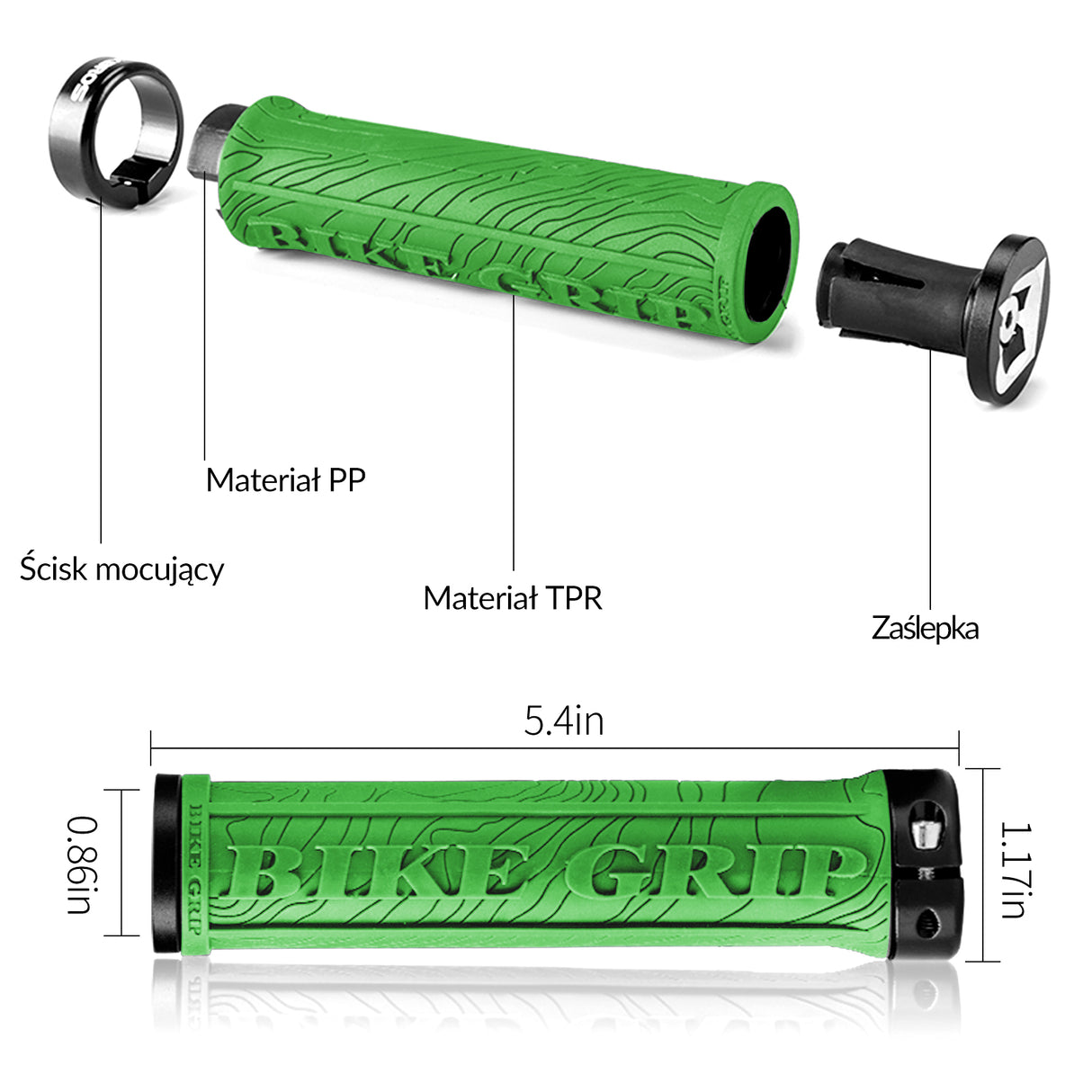 ROCKBROS Uniwersalne Chwyty Rowerowe Gripy 22mm - wiele kolorów do wyboru Zielony