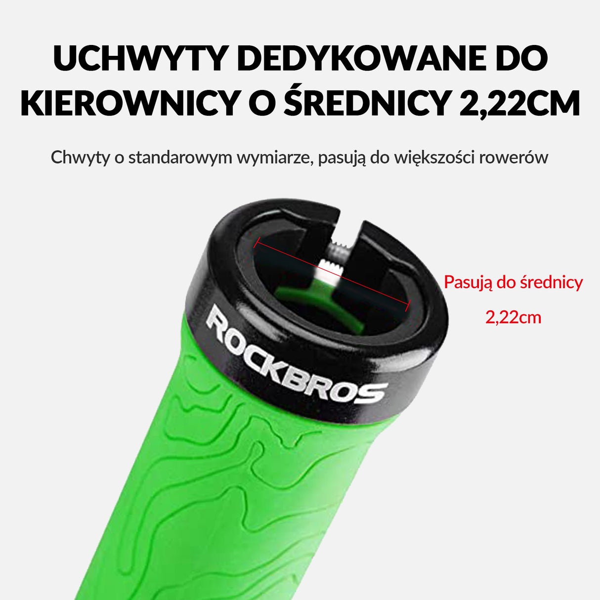 ROCKBROS Uniwersalne Chwyty Rowerowe Gripy 22mm - wiele kolorów do wyboru Zielony