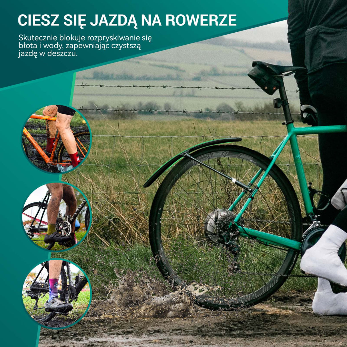 ROCKBROS Błotnik Rowerowy na Przód / Tył 700C przedni tylny 28" Błotniki