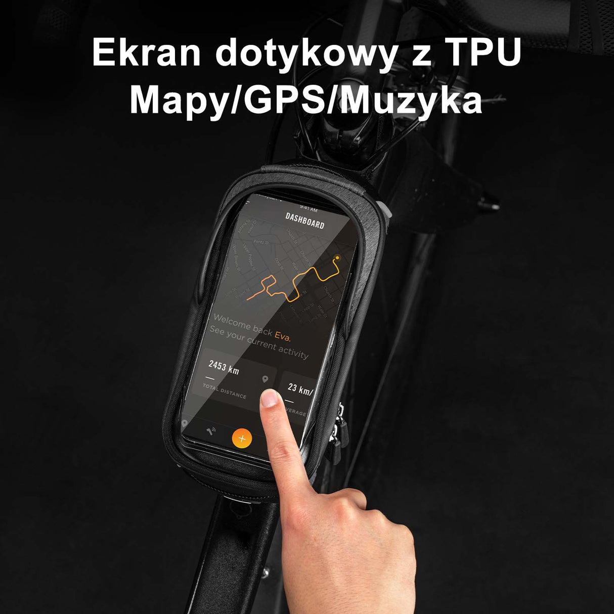 ROCKBROS Wodoodporna Torba na Ramę Rowerową z Kieszenią na Telefon do 6,5‘’ Torby z uchwytem na telefon