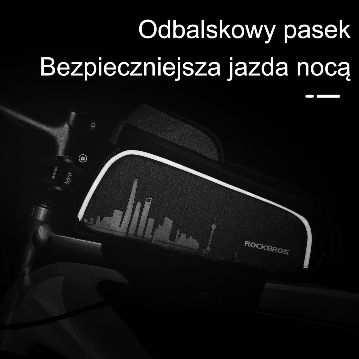 ROCKBROS Wodoodporna Torba na Ramę Rowerową z Kieszenią na Telefon do 6,5‘’ Torby z uchwytem na telefon