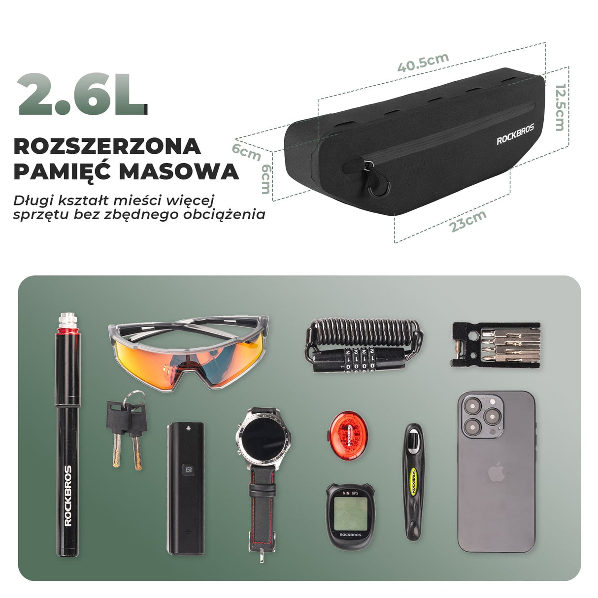 Wodoodporna Torba pod Ramę 3L Maksymalna Pojemność i Ochrona-AS-043