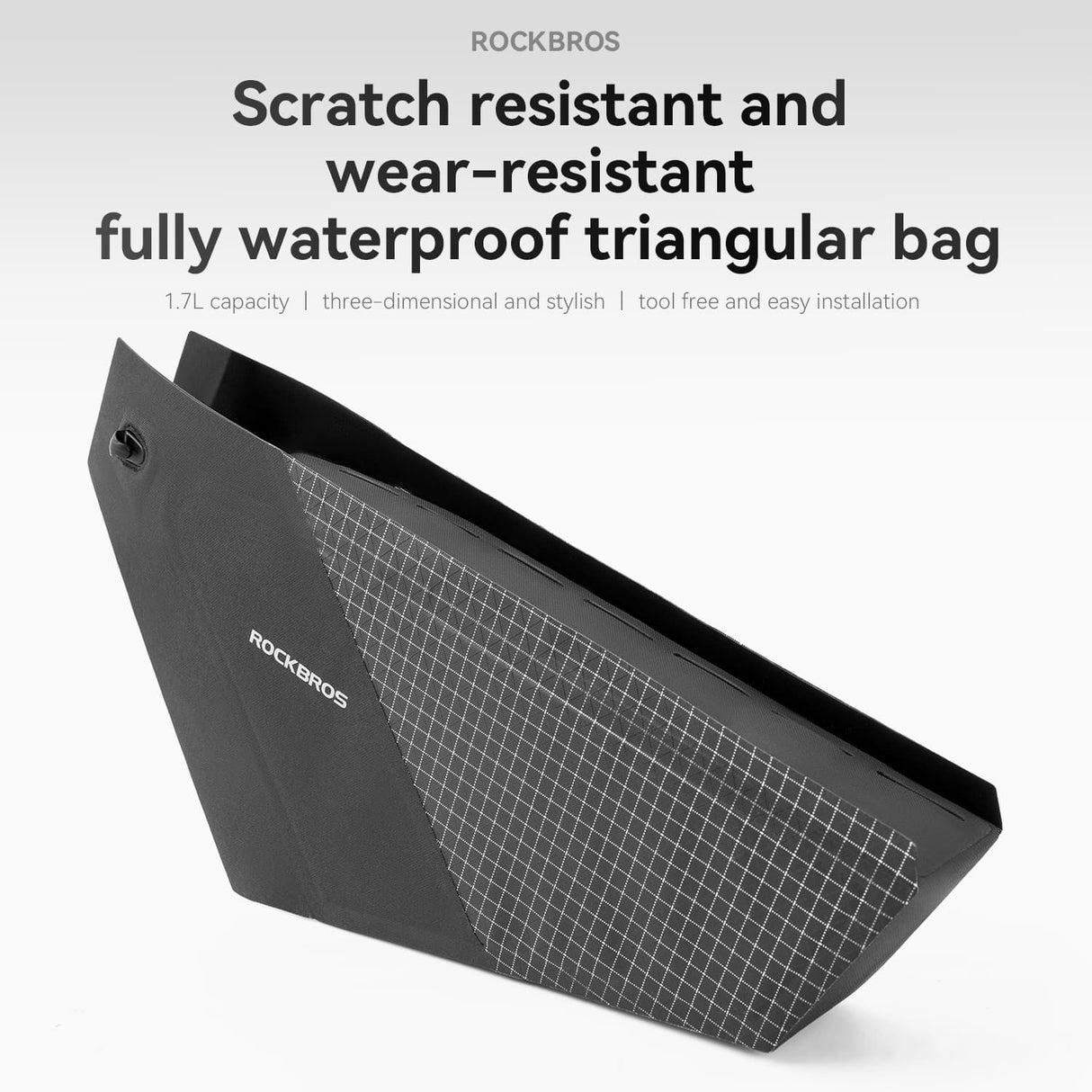 ROCKBROS W 100% Wodoodporna Trójkątna Torba Rowerowa Na Dolną Rurę Ramy 1,7L - AS-165 Torba na dolną rurę