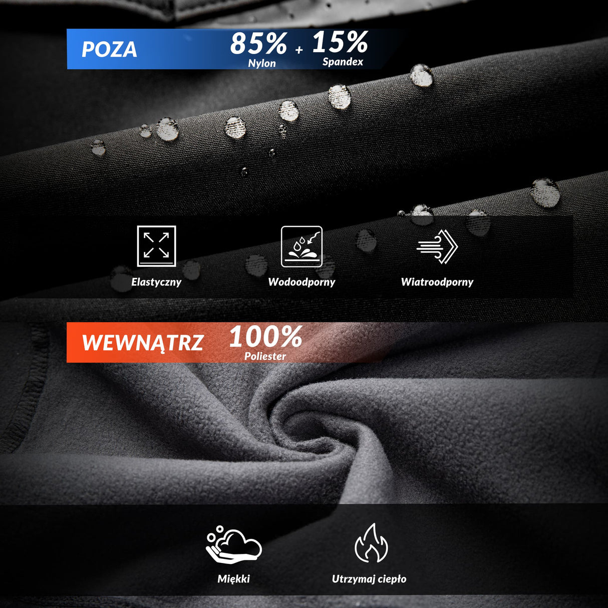 ROCKBROS Spodnie Rowerowe Polarowe Ciepłe Męskie I Damskie Spodnie