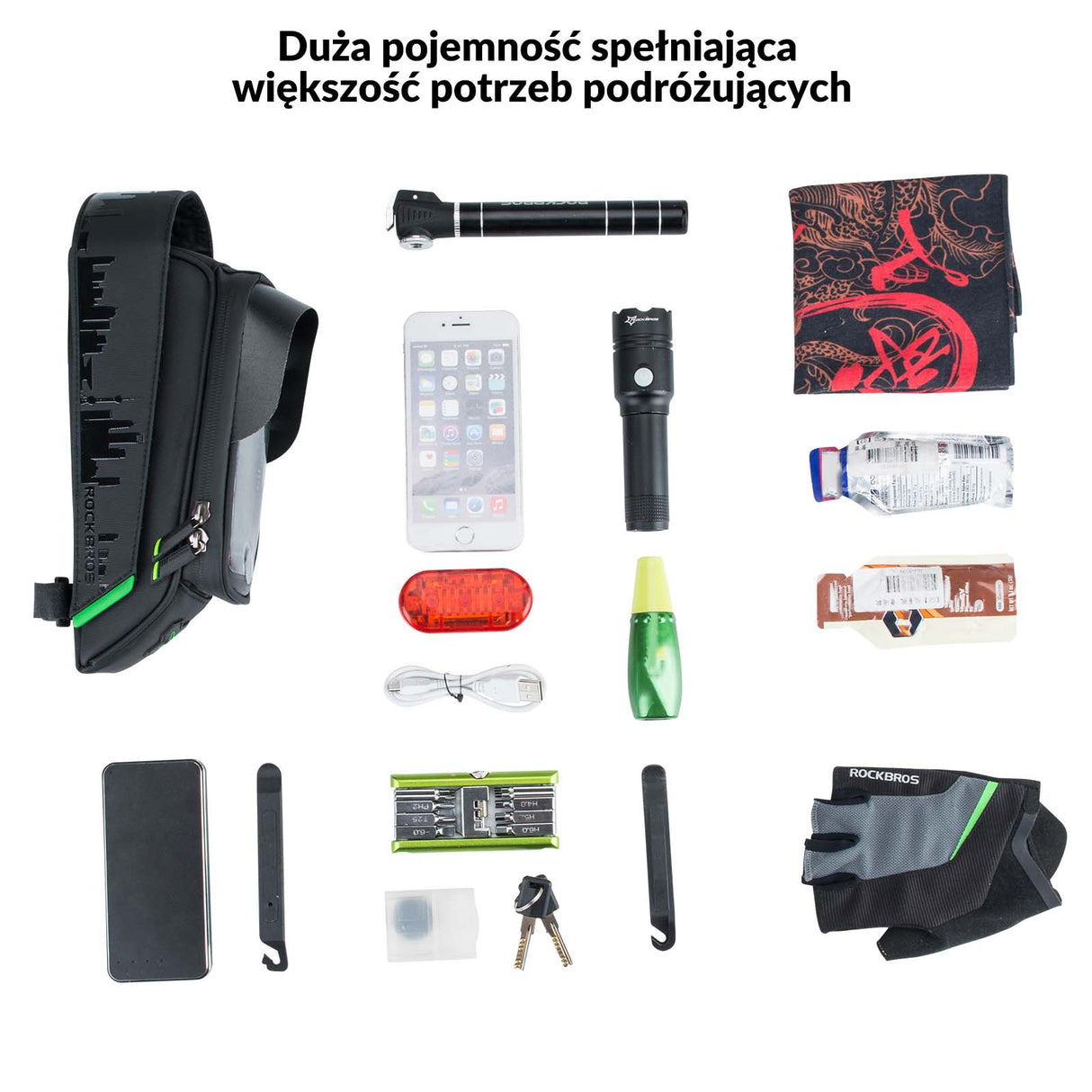 ROCKBROS Wodoszczelna Torba na Ramę z Dotykowym Panelem na Telefon Torby z uchwytem na telefon