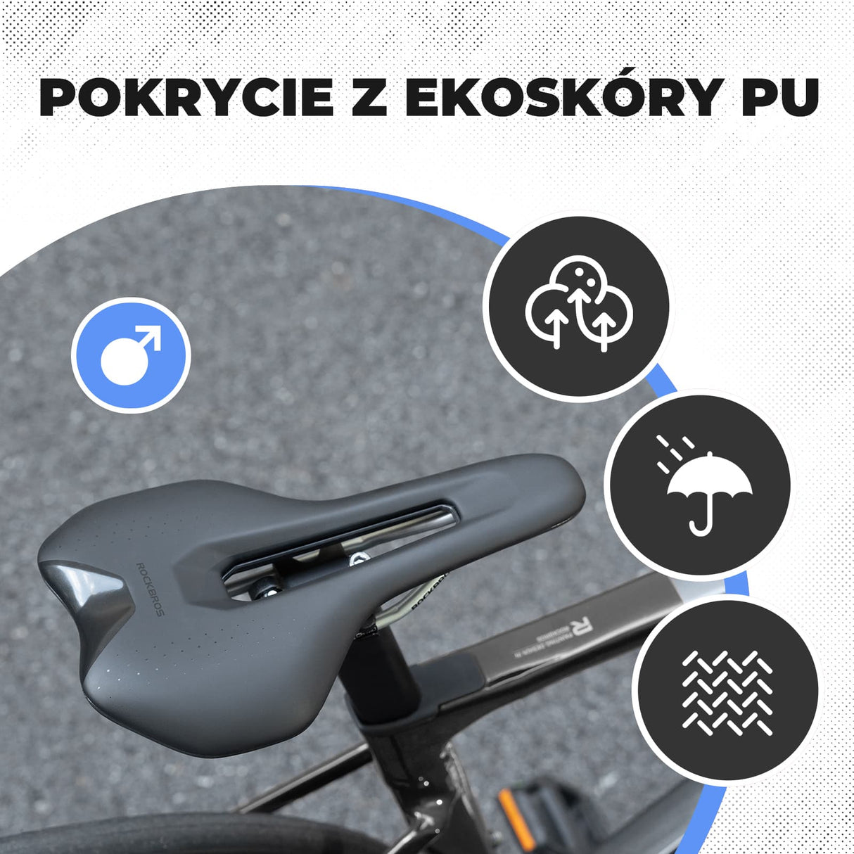 ROCKBROS Wygodne Siodełko Rowerowe Dla Mężczyzn i Kobiet-RK145-RK155 Siodełka rowerowe