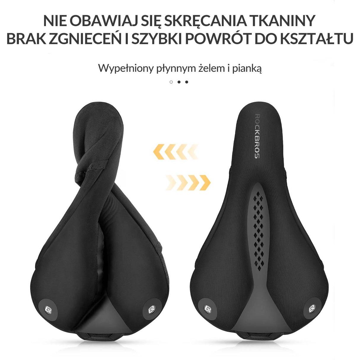 ROCKBROS Żelowa Osłona Nakładka na Siodełko Rowerowe z Tylnymi Światłami Nakładki na siodełka