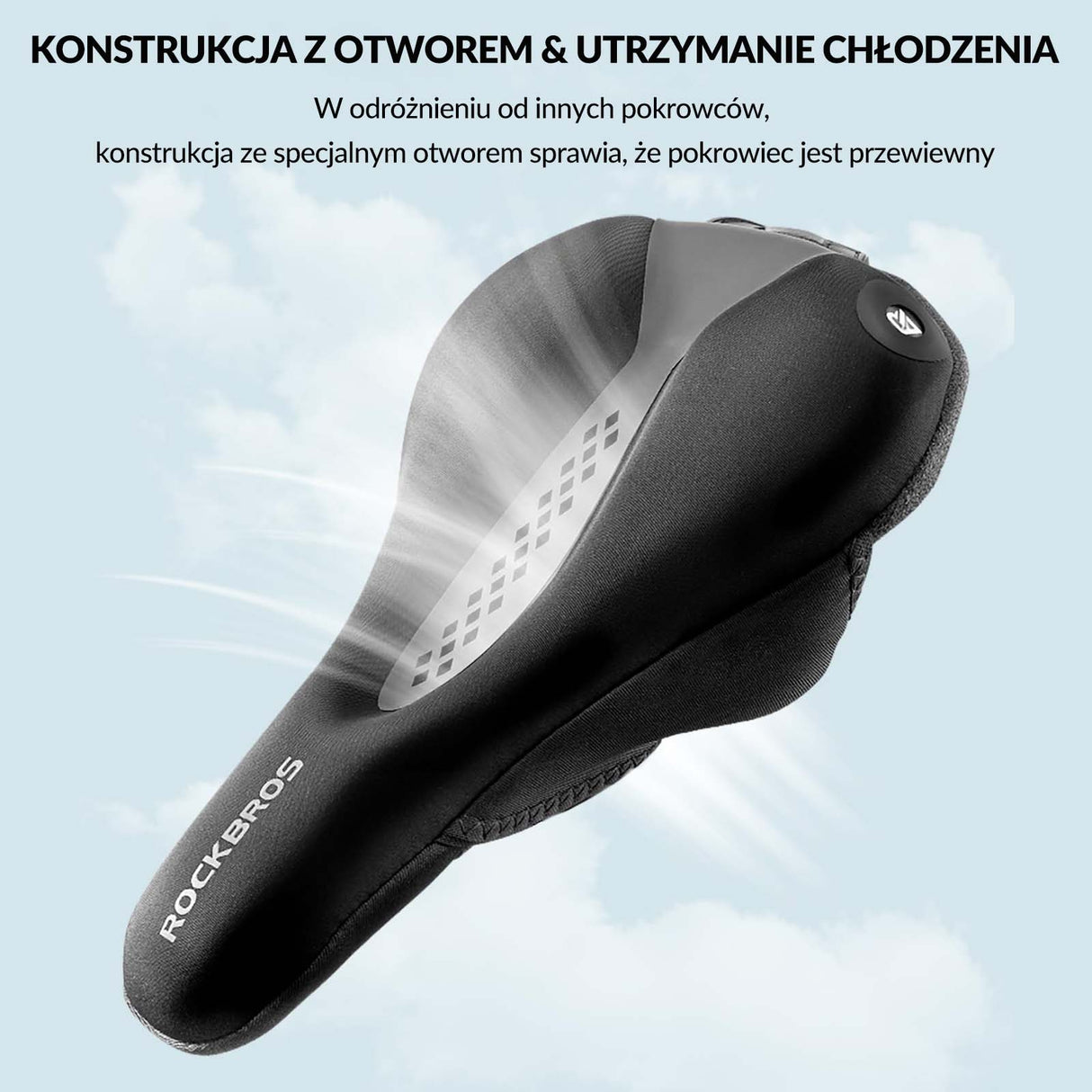 ROCKBROS Żelowa Osłona Nakładka na Siodełko Rowerowe z Tylnymi Światłami Nakładki na siodełka