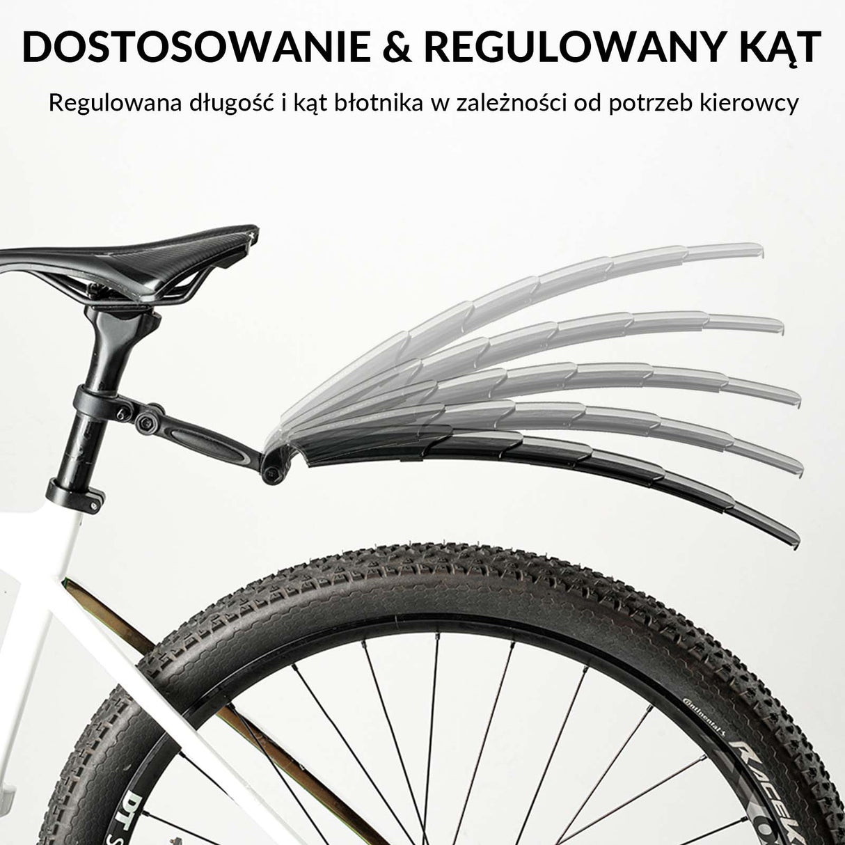 ROCKBROS ROCKBROS Zestaw Błotników Rowerowych Błotnik Przód + Tył Uniwersalny Czarny do MTB Błotniki