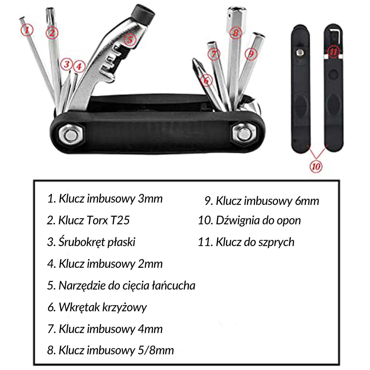 ROCKBROS ROCKBROS Zestaw Narzędzi Do Naprawy Rowerów Scyzoryk Imbus Klucz 12 w 1 Narzędzia do naprawy roweru