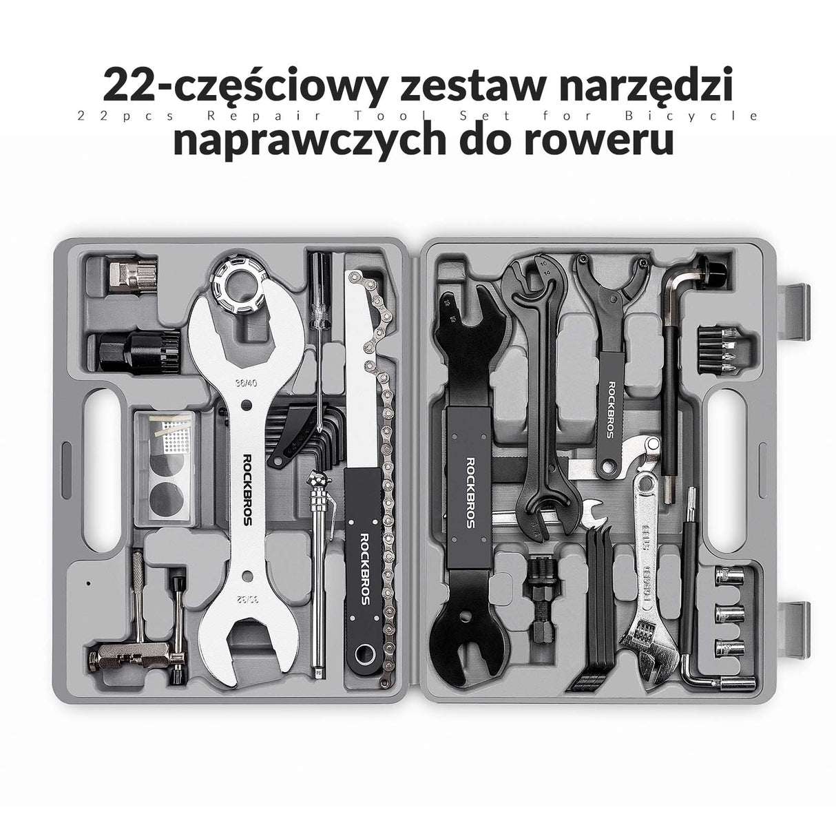 ROCKBROS ROCKBROS Zestaw Narzędzi do Naprawy Rowerów 44w1 z Walizką do Przechowywania Narzędzia do naprawy roweru