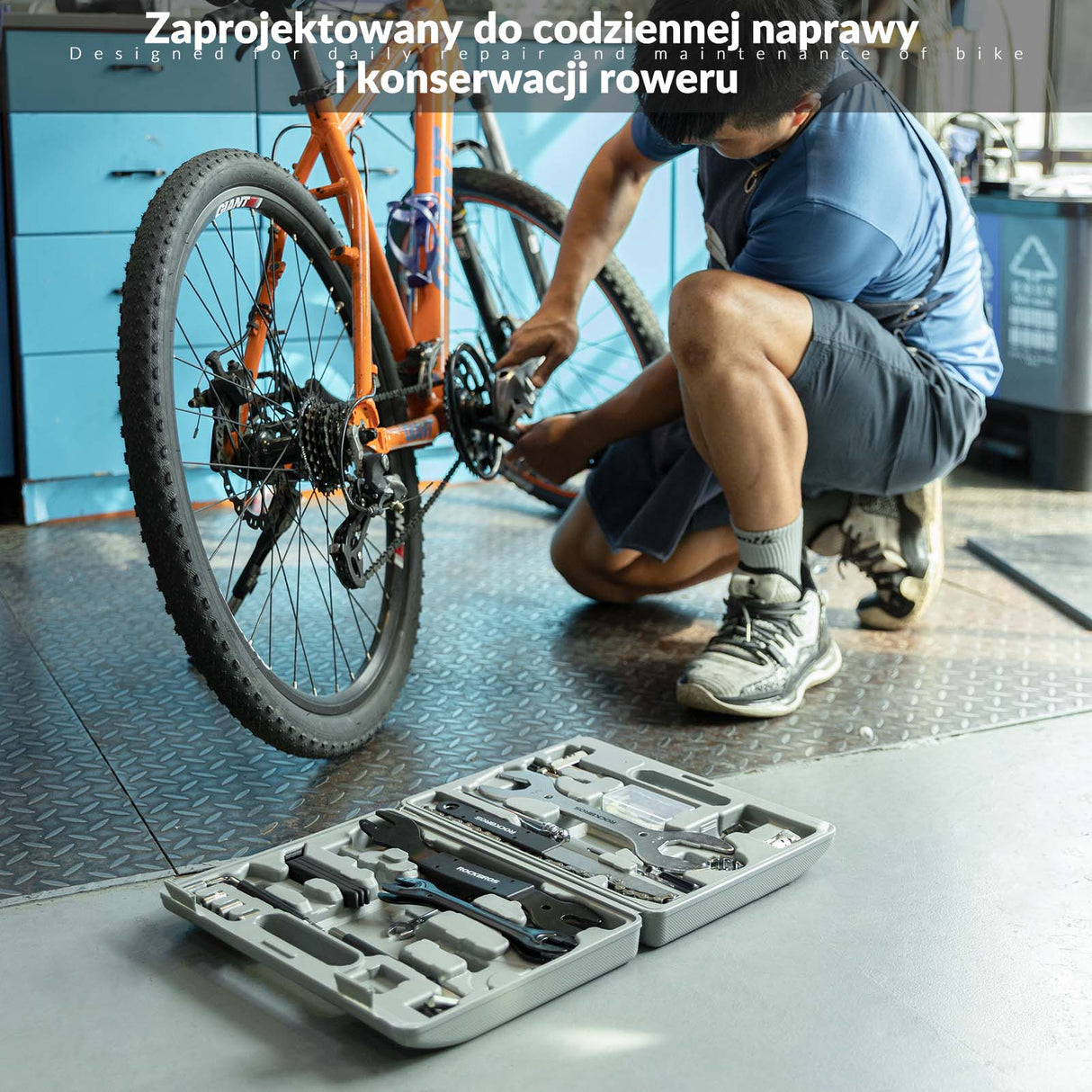 ROCKBROS ROCKBROS Zestaw Narzędzi do Naprawy Rowerów 44w1 z Walizką do Przechowywania Narzędzia do naprawy roweru