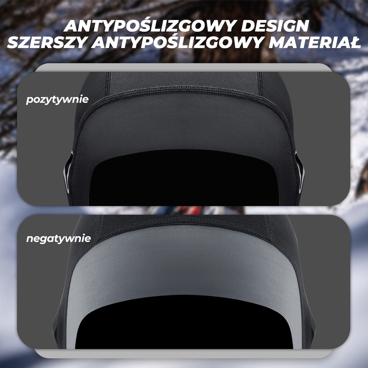 ROCKBROS Kominiarka Z Antypoślizgową Podszewką I Odkrytą Twarzą-LF70681 Kominiarki