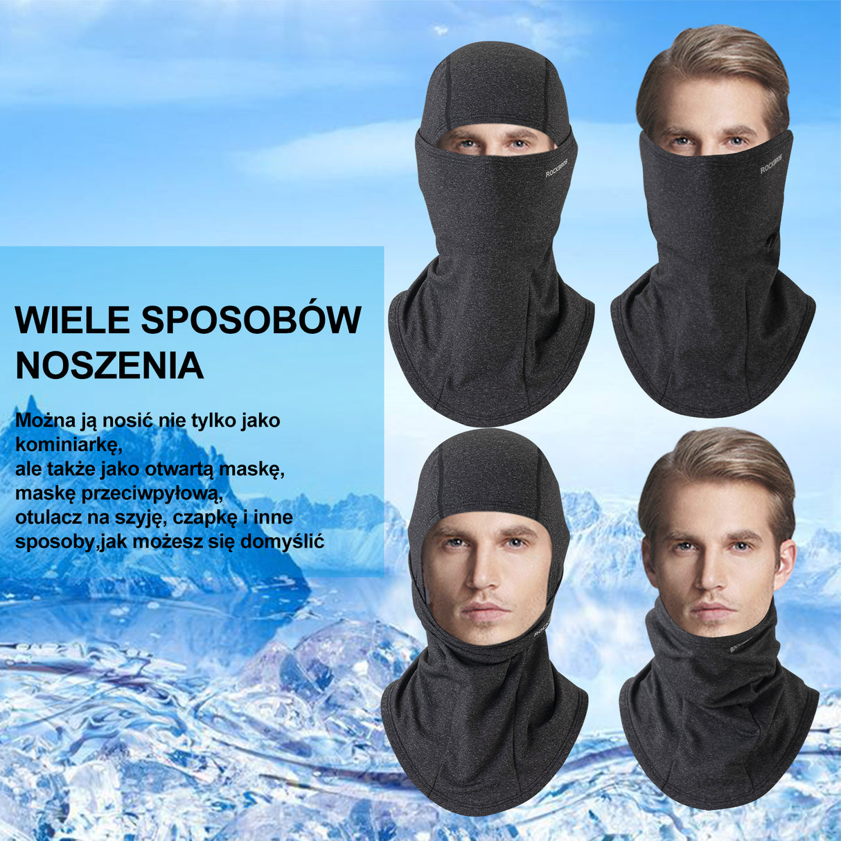 Kominiarka Jesienno-Zimowa Wiatroszczelna Przeciwpyłowa Oddychająca Jeden Rozmiar-LF7345