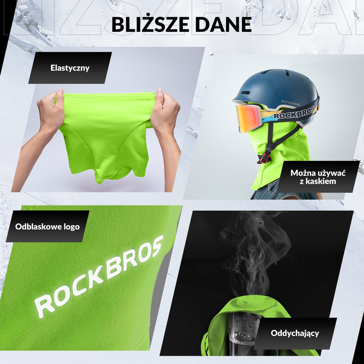 Kominiarka Jesienno-Zimowa Wiatroszczelna Przeciwpyłowa Oddychająca Jeden Rozmiar-LF7345