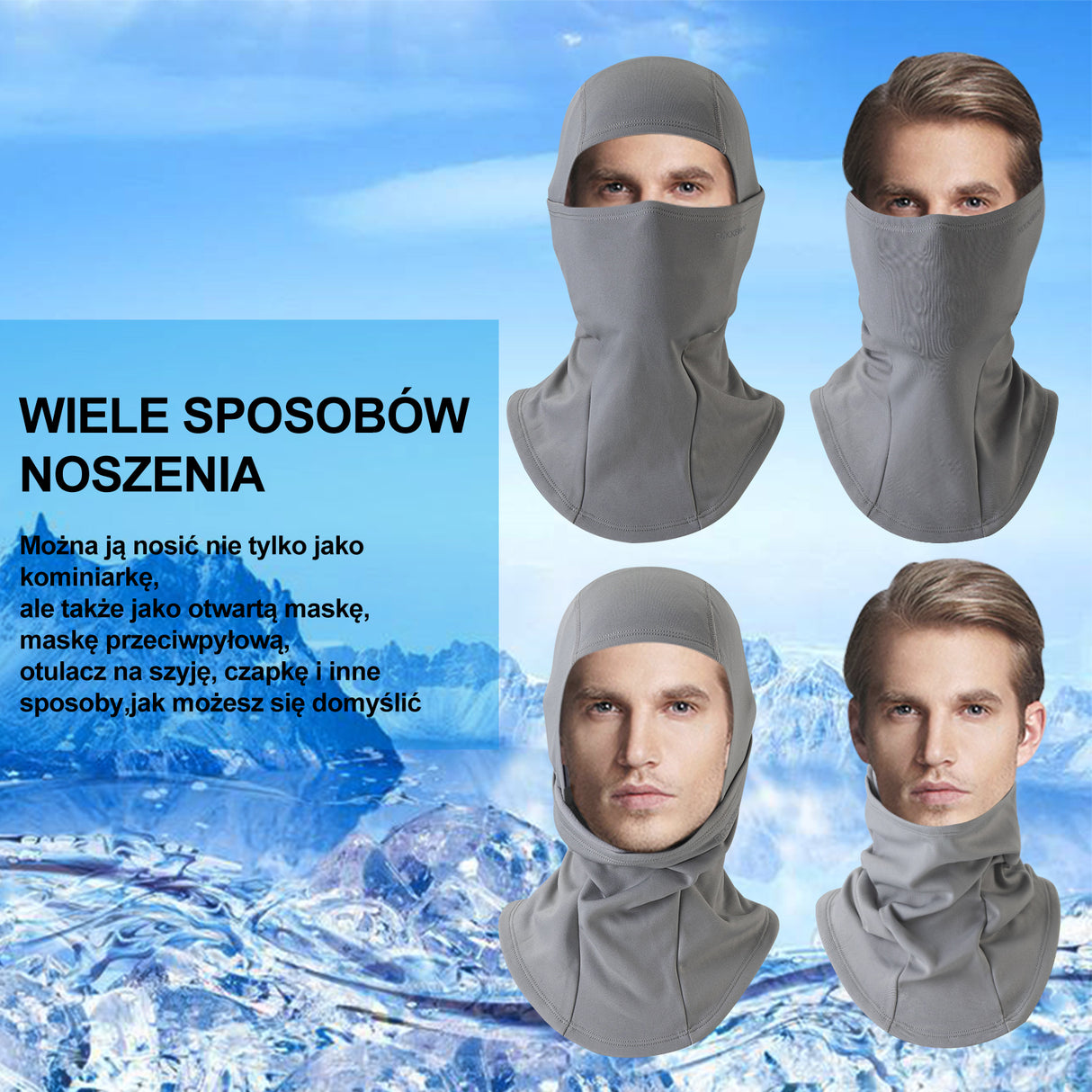 Kominiarka Jesienno-Zimowa Wiatroszczelna Przeciwpyłowa Oddychająca Jeden Rozmiar-LF7345