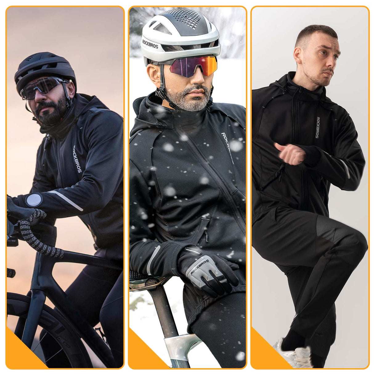 ROCKBROS ROCKBROS Zimowa Kurtka Rowerowa Męska Wodoodporna Wiatroszczelna M-4XL Kurtki