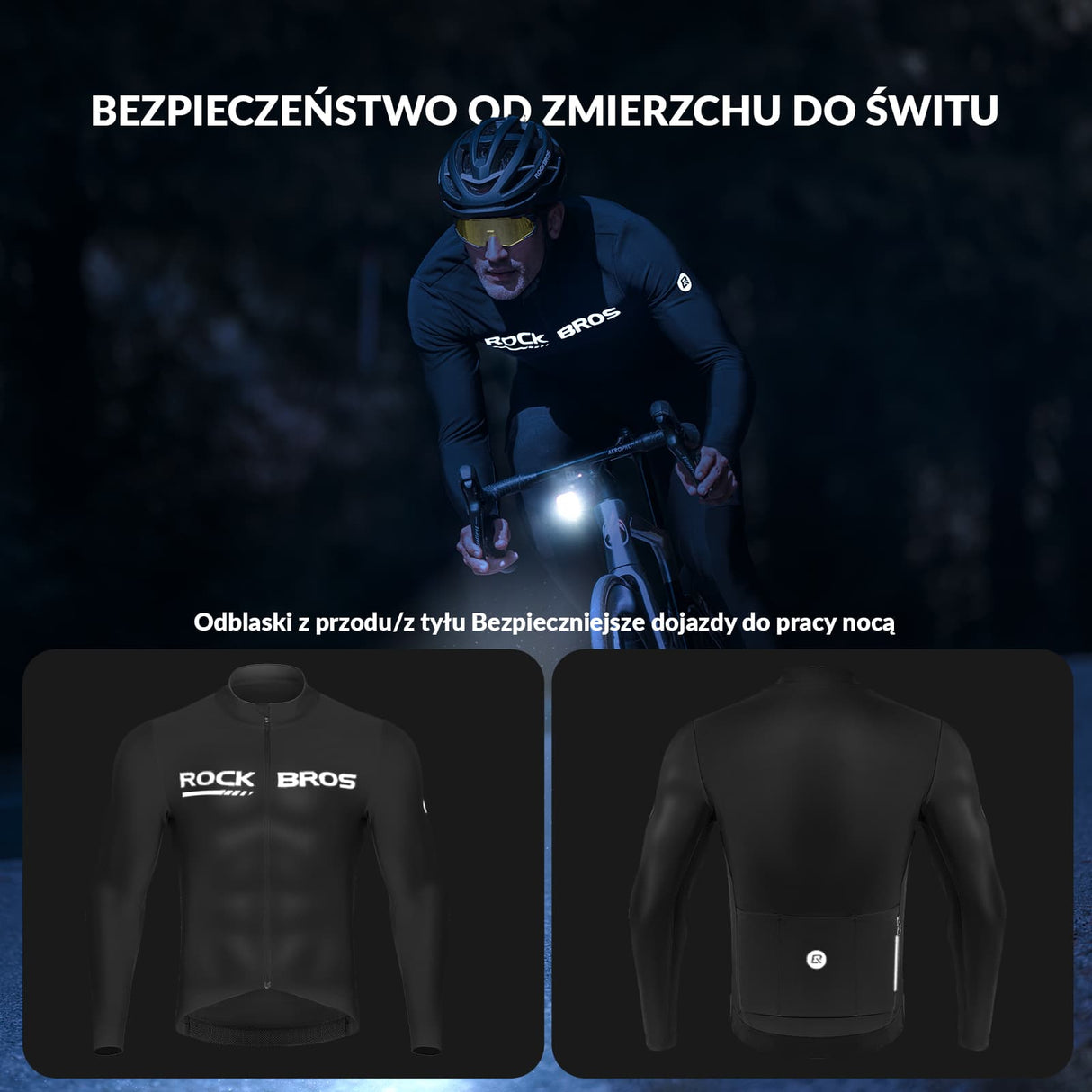 ROCKBROS Koszulki Rowerowa Zagęszczone Ciepło Jesieni i Zimy Męskie i Damskie-RK2005 Kurtki